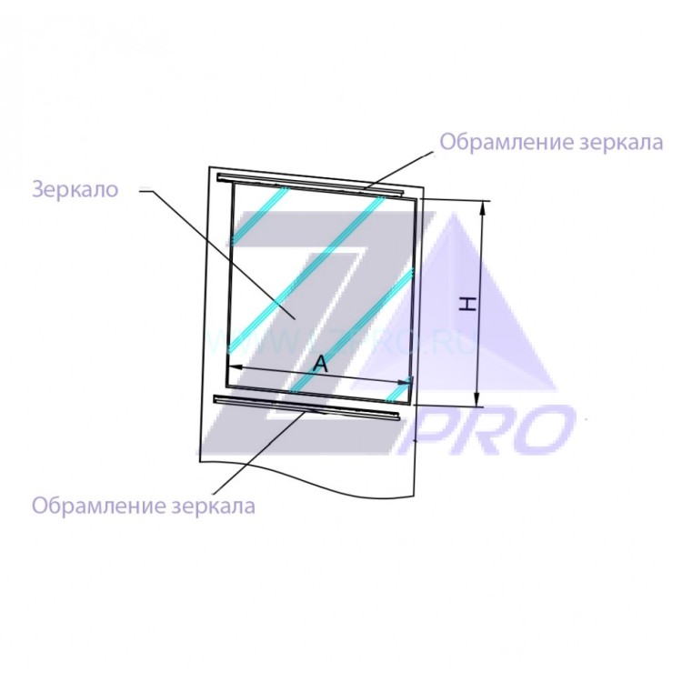 Обрамление зеркала (к-т: 2шт.) нерж.сталь шлиф. L-1096 мм ZAA403Z1/DP