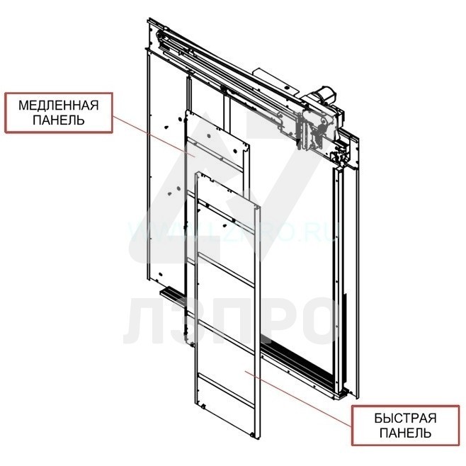 Комплект створок дверей кабины TLD PRIMA-S RH OP-700 mm Otis